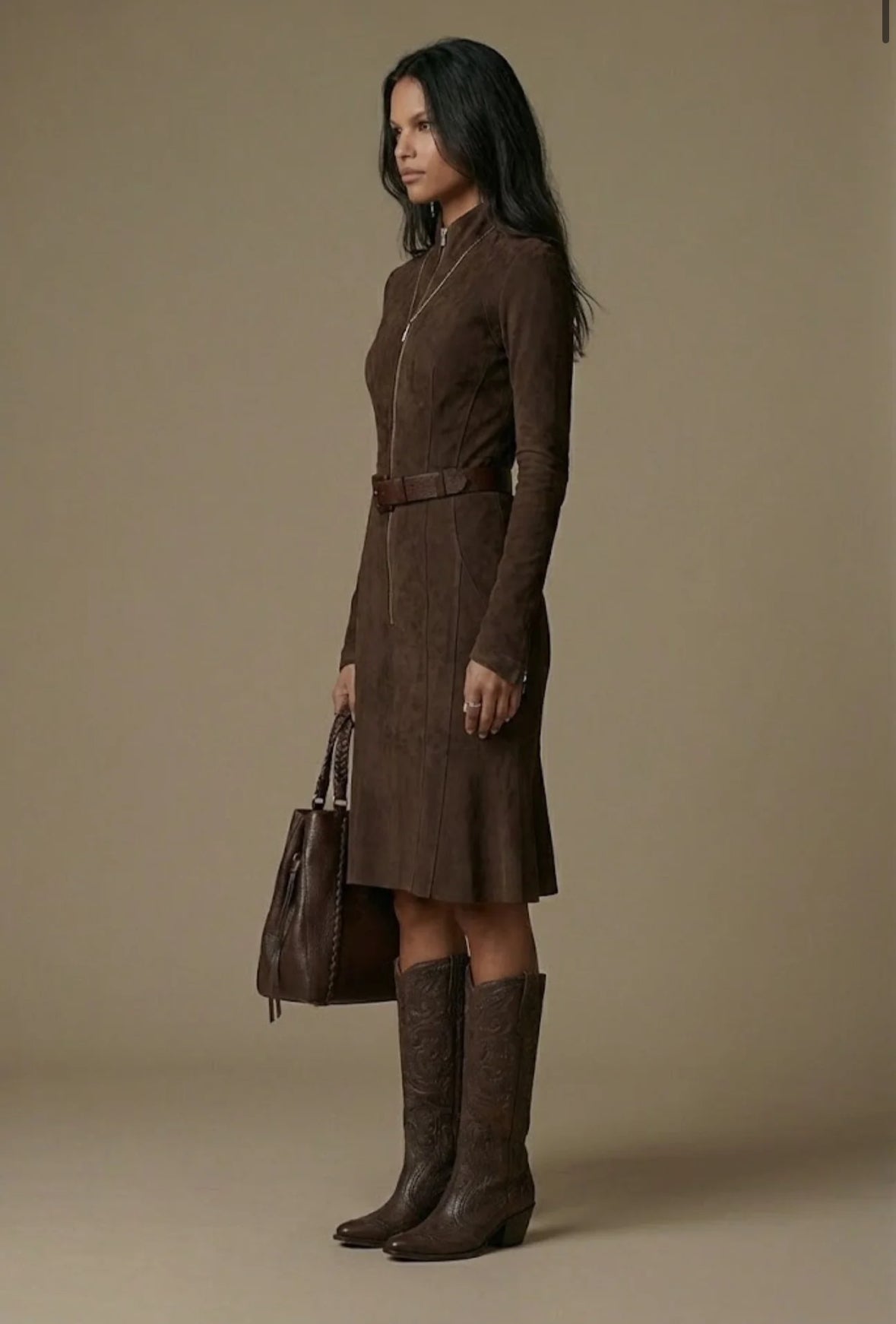 EDURNE VESTIDO LARGO CON CINTURÓN