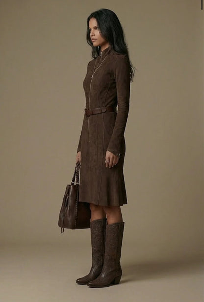 EDURNE VESTIDO LARGO CON CINTURÓN