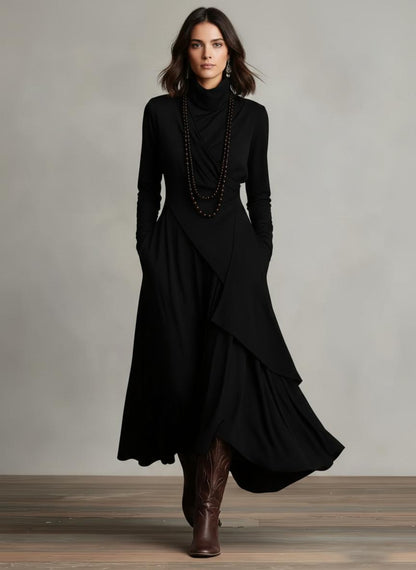 LUCÍA Vestido largo cuello alto