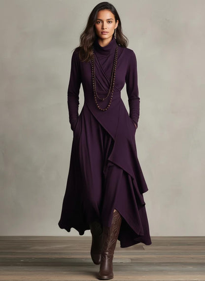 LUCÍA Vestido largo cuello alto